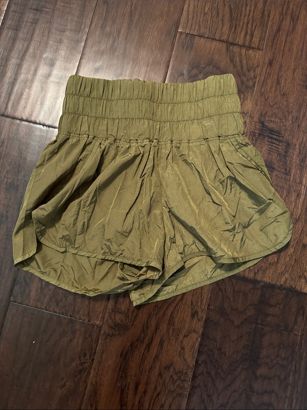 Free People movement-Olive High-Waist Smocked Women’s Shorts S